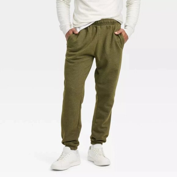 Goodfellow & Co Men's Small Green Heavyweight Fleece Jogger Pants Elastic Waist - Picture 1 of 13